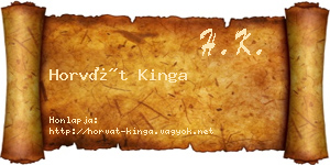 Horvát Kinga névjegykártya