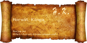 Horvát Kinga névjegykártya